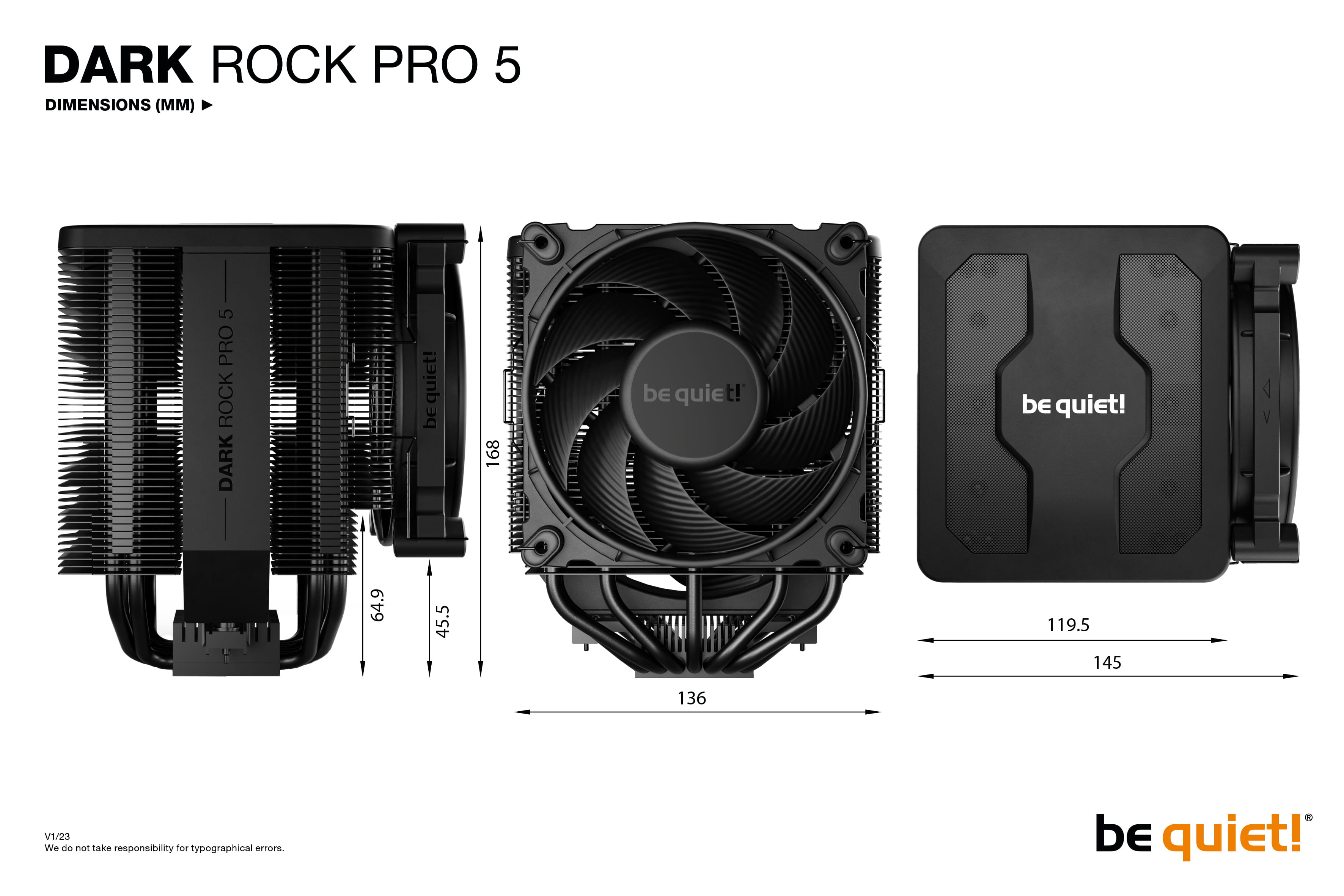 Be Quiet! Dark Rock PRO 5 - Prozessor-Luftkühler - (für: LGA1155, LGA1150, LGA1151, AM4, LGA1200, LGA1700, AM5)