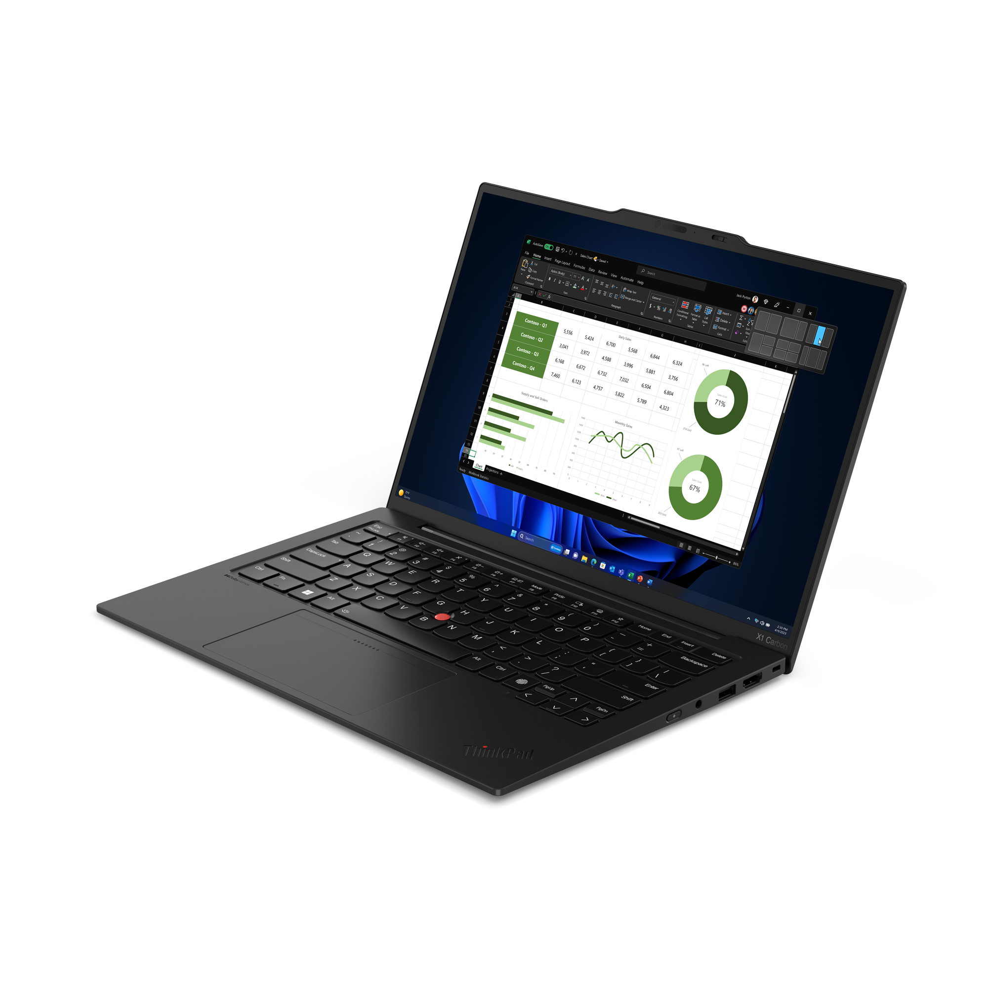 Lenovo ThinkPad X1 Carbon, Intel Core Ultra 7, 35,6 cm (14"), 1920 x 1200 Pixel, 16 GB, 512 GB, Windows 11 Pro