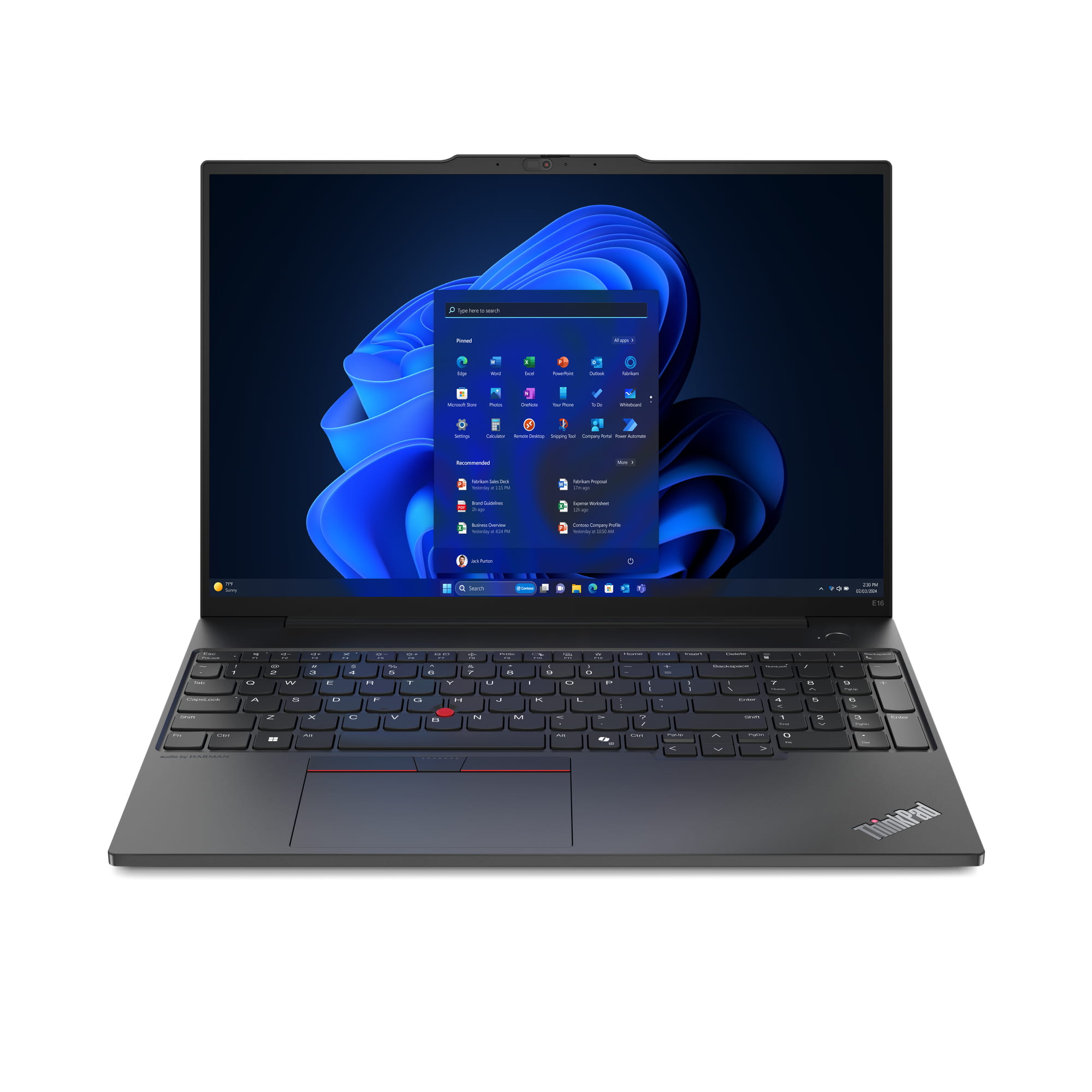 Lenovo ThinkPad E16 Gen 2 21M5 - 180°-Scharnierdesign - AMD Ryzen 7 7735HS / 3.2 GHz - Win 11 Pro - Radeon 680M - 32 GB RAM - 1 TB SSD TCG Opal Encryption 2, NVMe - 40.6 cm (16")