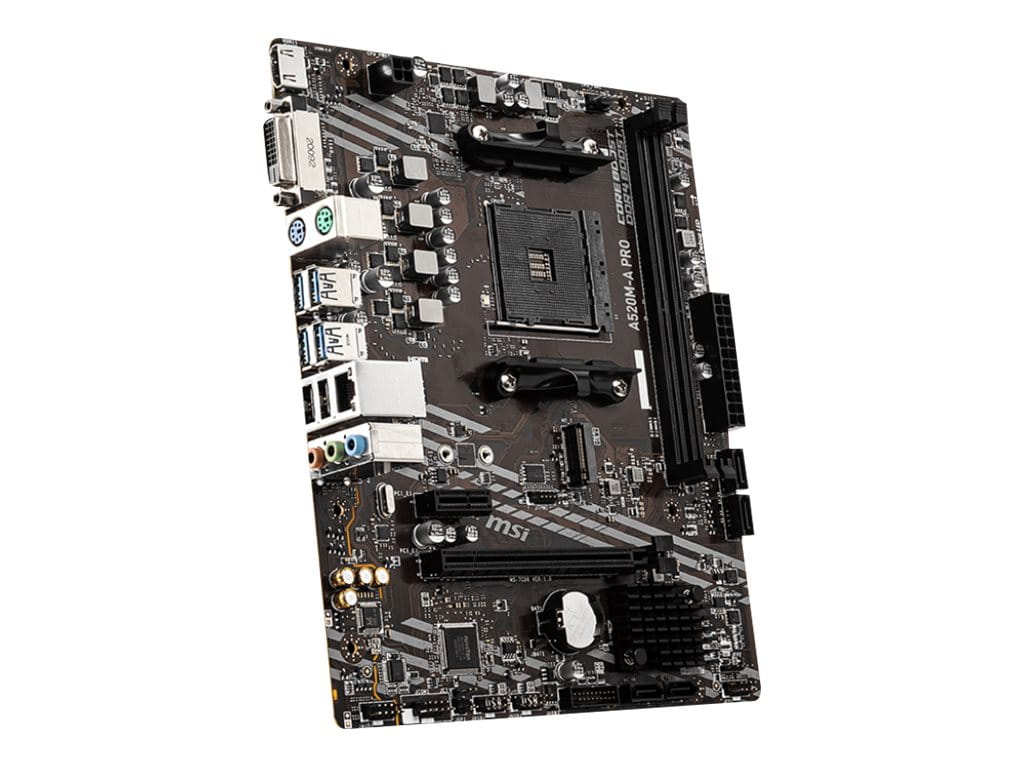 MSI A520M-A PRO - Motherboard - micro ATX - Socket AM4 - AMD A520 Chipsatz - USB 3.2 Gen 1 - Gigabit LAN - Onboard-Grafik (CPU erforderlich)