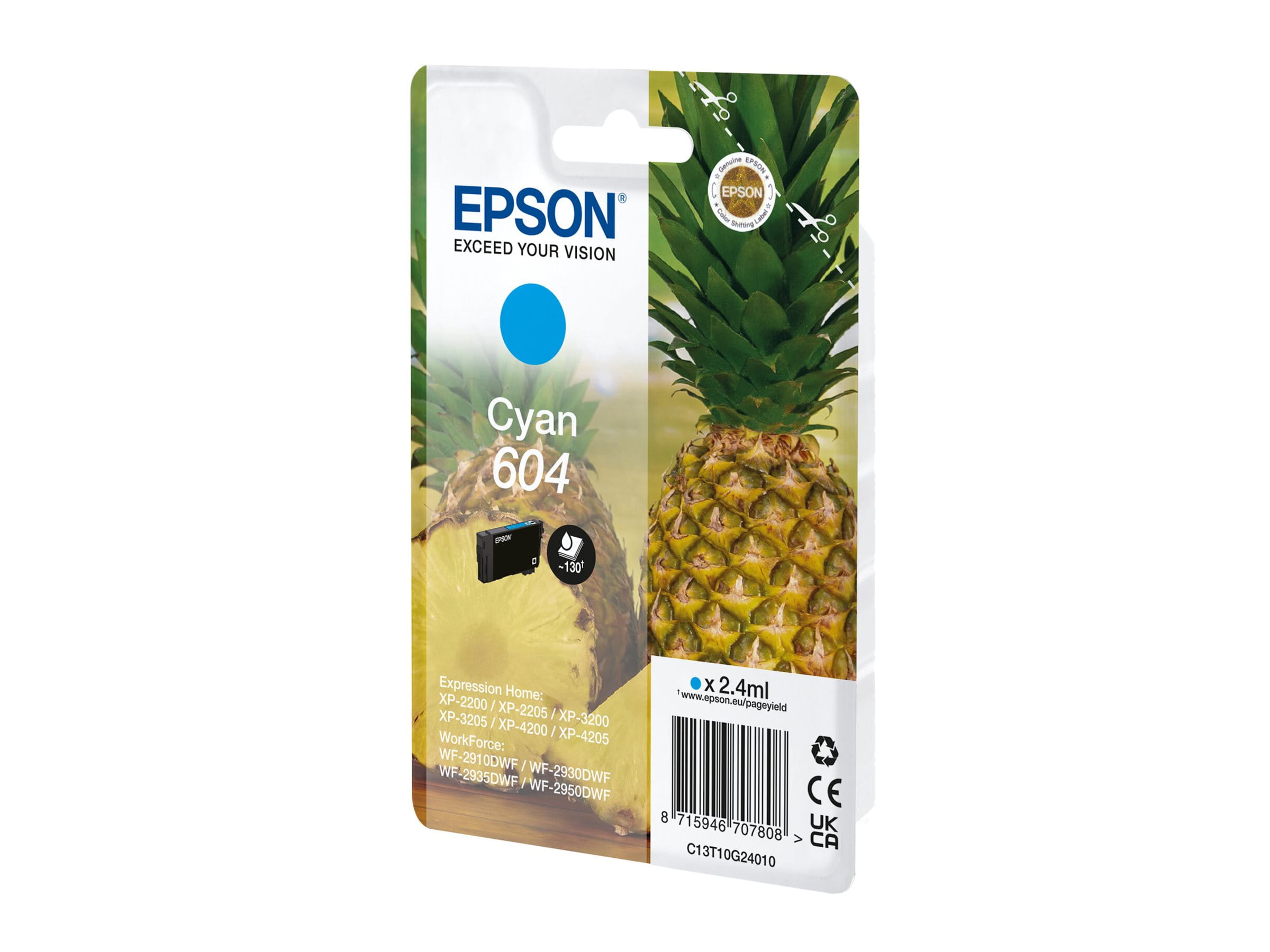 Epson 604 - 2.4 ml - Cyan - original - Blisterverpackung