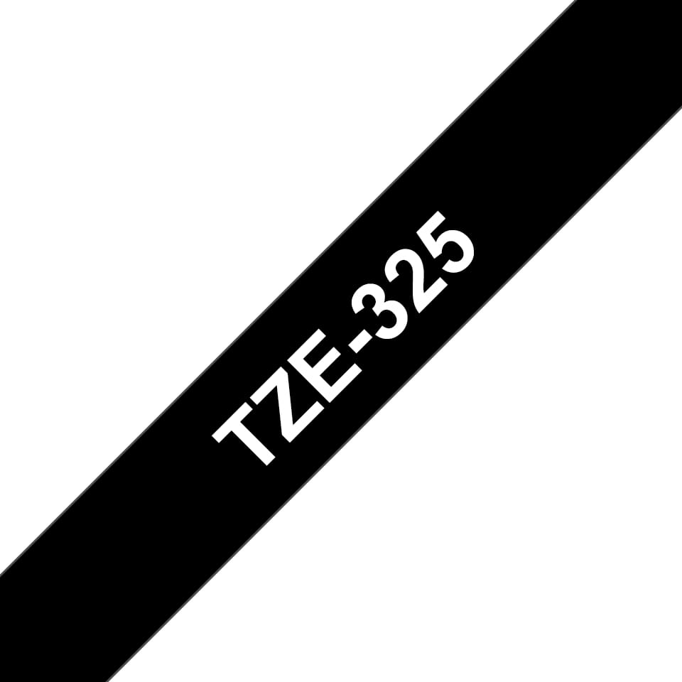 Brother TZe-325 - Selbstklebend - Weiß auf Schwarz - Rolle (0,9 cm x 8 m)