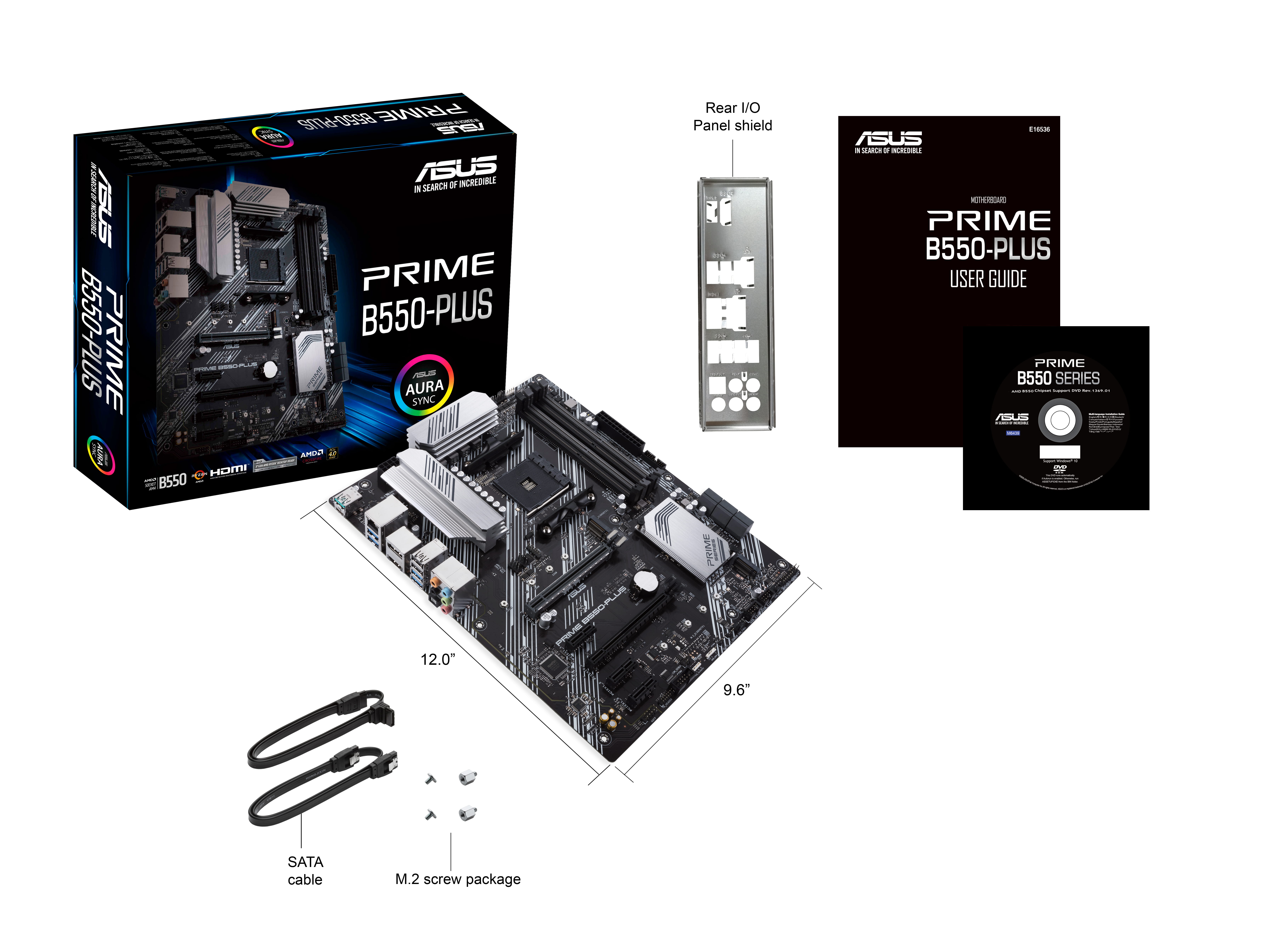 ASUS PRIME B550-PLUS - Motherboard - ATX - Socket AM4 - AMD B550 Chipsatz - USB-C Gen2, USB 3.2 Gen 1, USB 3.2 Gen 2 - Gigabit LAN - Onboard-Grafik (CPU erforderlich)