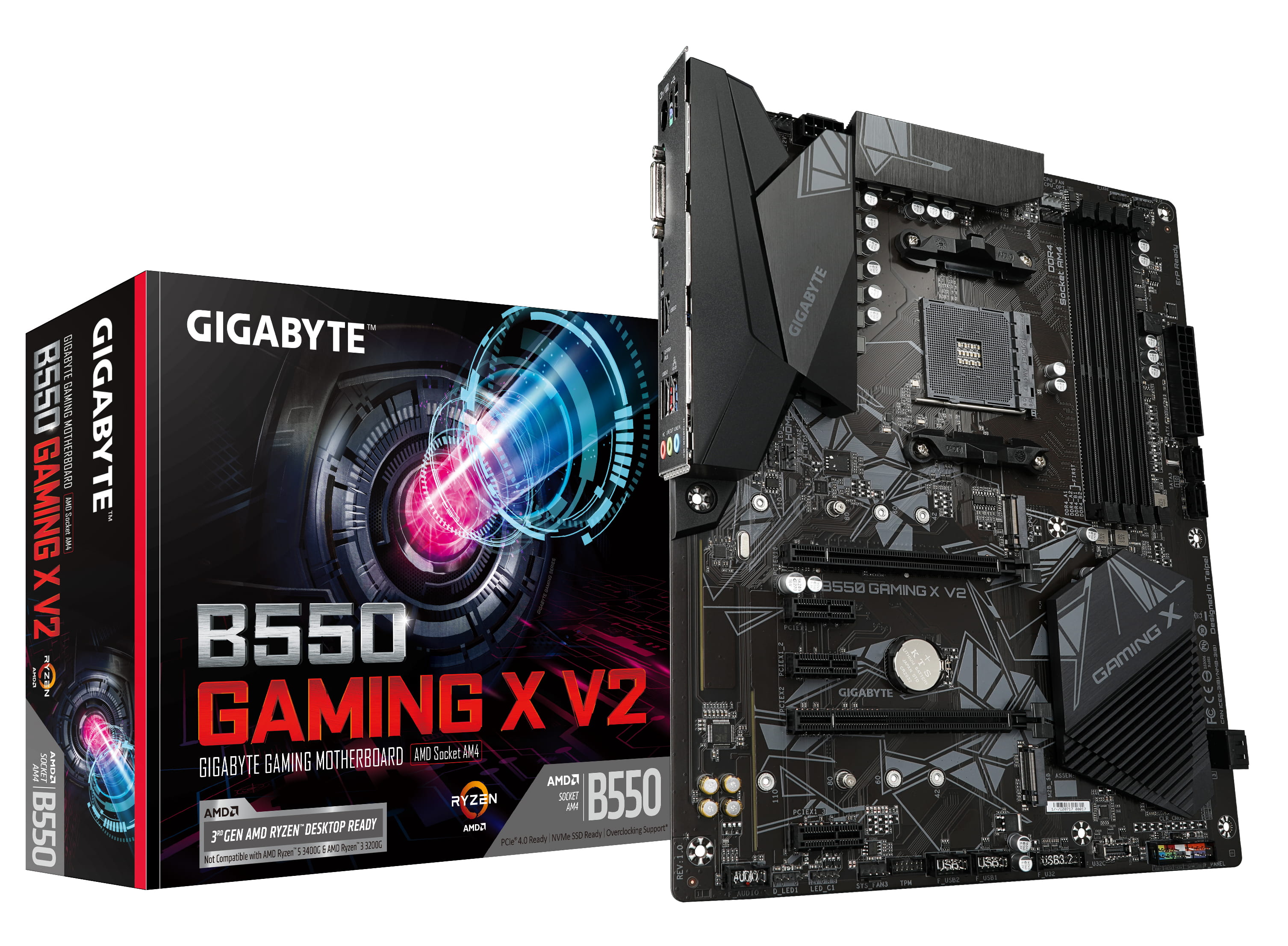 Gigabyte B550 GAMING X V2 - 1.0 - Motherboard - ATX - Socket AM4 - AMD B550 Chipsatz - USB 3.2 Gen 1, USB 3.2 Gen 2, USB-C Gen1 - Gigabit LAN - Onboard-Grafik (CPU erforderlich)