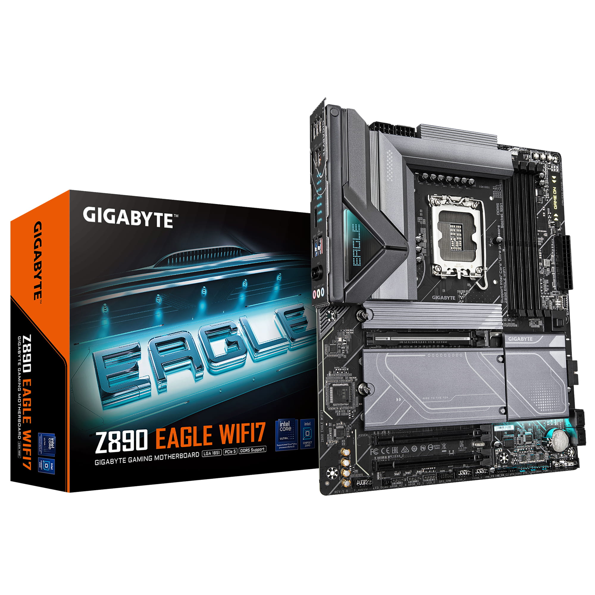 Gigabyte Z890 EAGLE WIFI7 - Motherboard - ATX - LGA1851-Sockel - Z890 Chipsatz - USB4, USB 3.2 Gen 2, USB 3.2 Gen 1, USB-C 3.2 Gen2 - Bluetooth, Wi-Fi 7, 2.5 Gigabit LAN - Onboard-Grafik (CPU erforderlich)