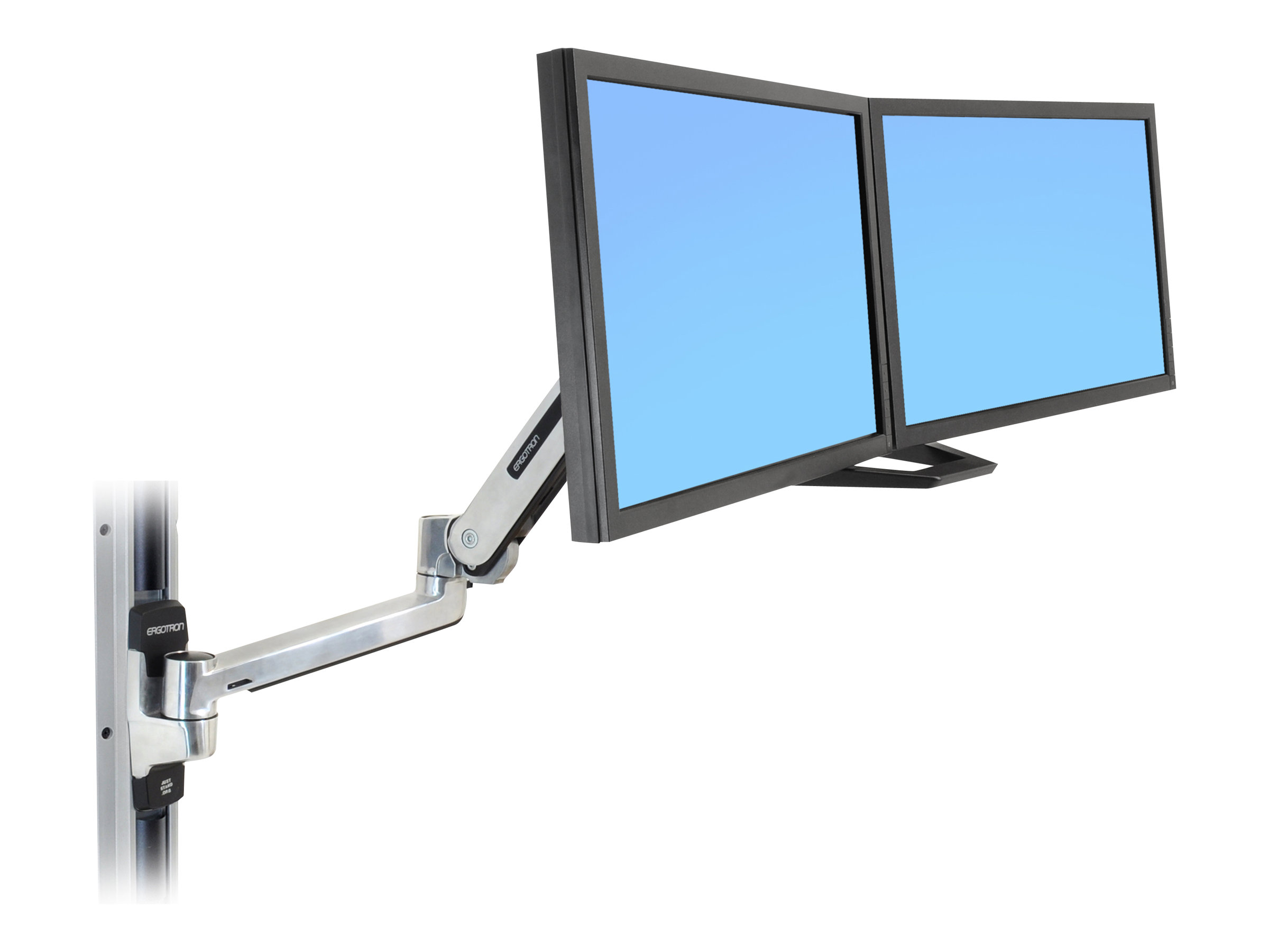 Ergotron Befestigungskit (Griff, Halterung für zwei Monitore) - für 2 LCD-Displays - Schwarz - Bildschirmgröße: 43.2-61 cm (17"-24")