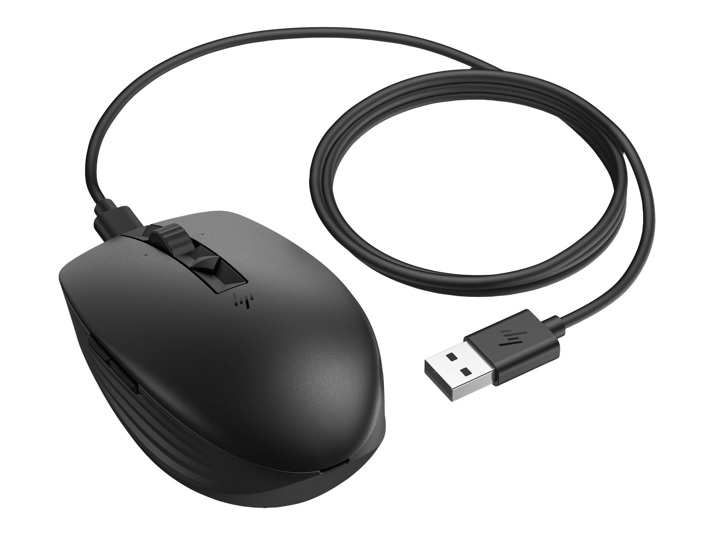 HP 715 - Maus - mehrere Geräte, wiederaufladbar - 7 Tasten - kabellos, kabelgebunden - 2.4 GHz, Bluetooth 3.0 - kabelloser Empfänger (USB)