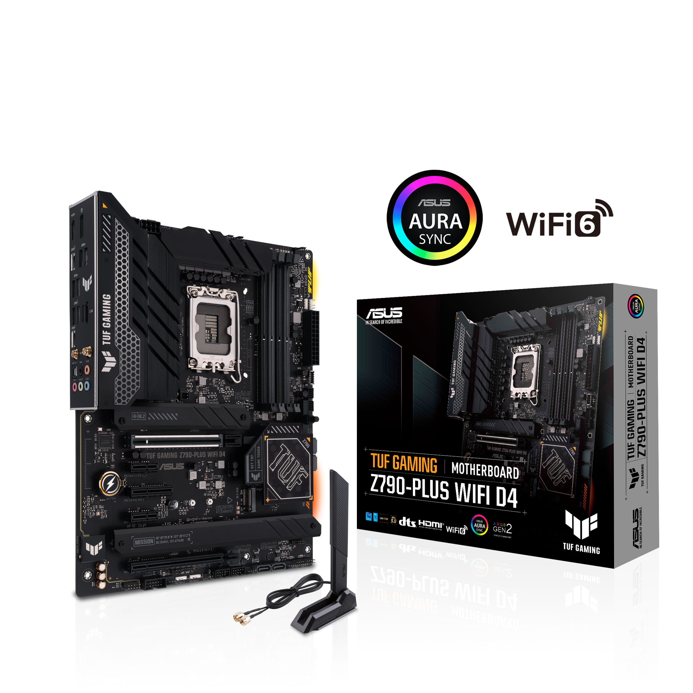 ASUS TUF Gaming Z790-Plus WiFi D4 - Motherboard - ATX - LGA1700-Sockel - Z790 Chipsatz - USB-C 3.2 Gen 2x2, USB 3.2 Gen 2, USB 3.2 Gen 1, USB-C 3.2 Gen2 - 2.5 Gigabit LAN, Wi-Fi 6, Bluetooth - Onboard-Grafik (CPU erforderlich)