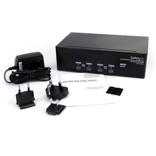 StarTech.com 4 Port DVI KVM USB Switch - 4-fach DVI Umschalter mit USB Hub