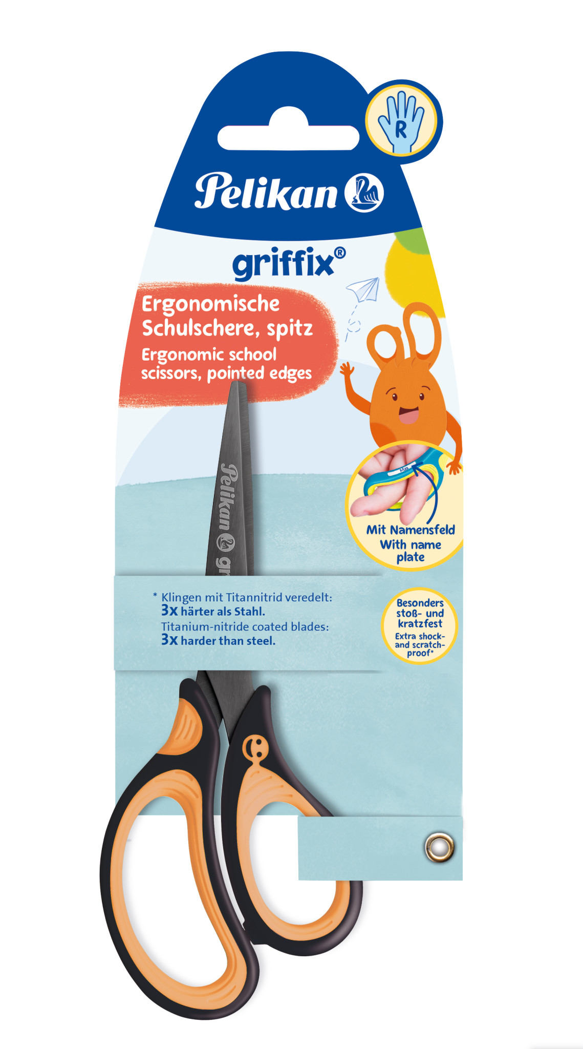 Pelikan Griffix, Erwachsener, Gerader Schnitt, Eins/Eine(r), Schwarz, Orange, Metall, Universal