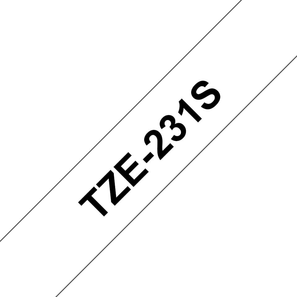 Brother TZe-231S2 - Schwarz auf Weiß - Rolle (1,2 cm x 4 m)