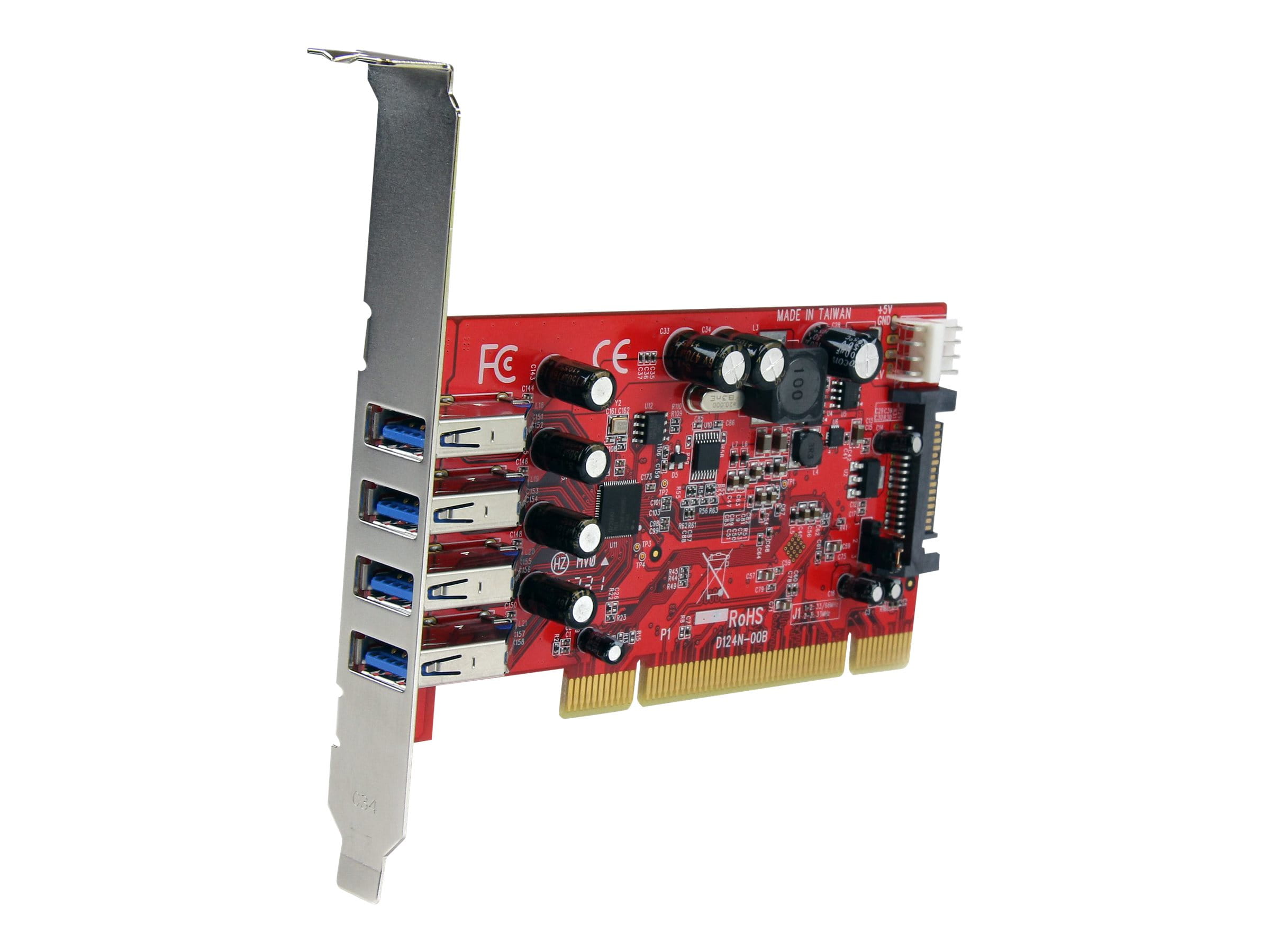 StarTech.com 4 Port USB 3.0 PCI Schnittstellenkarte - PCI SuperSpeed USB 3.0 Controller Karte - 2 x USB3.0 (Buchse)