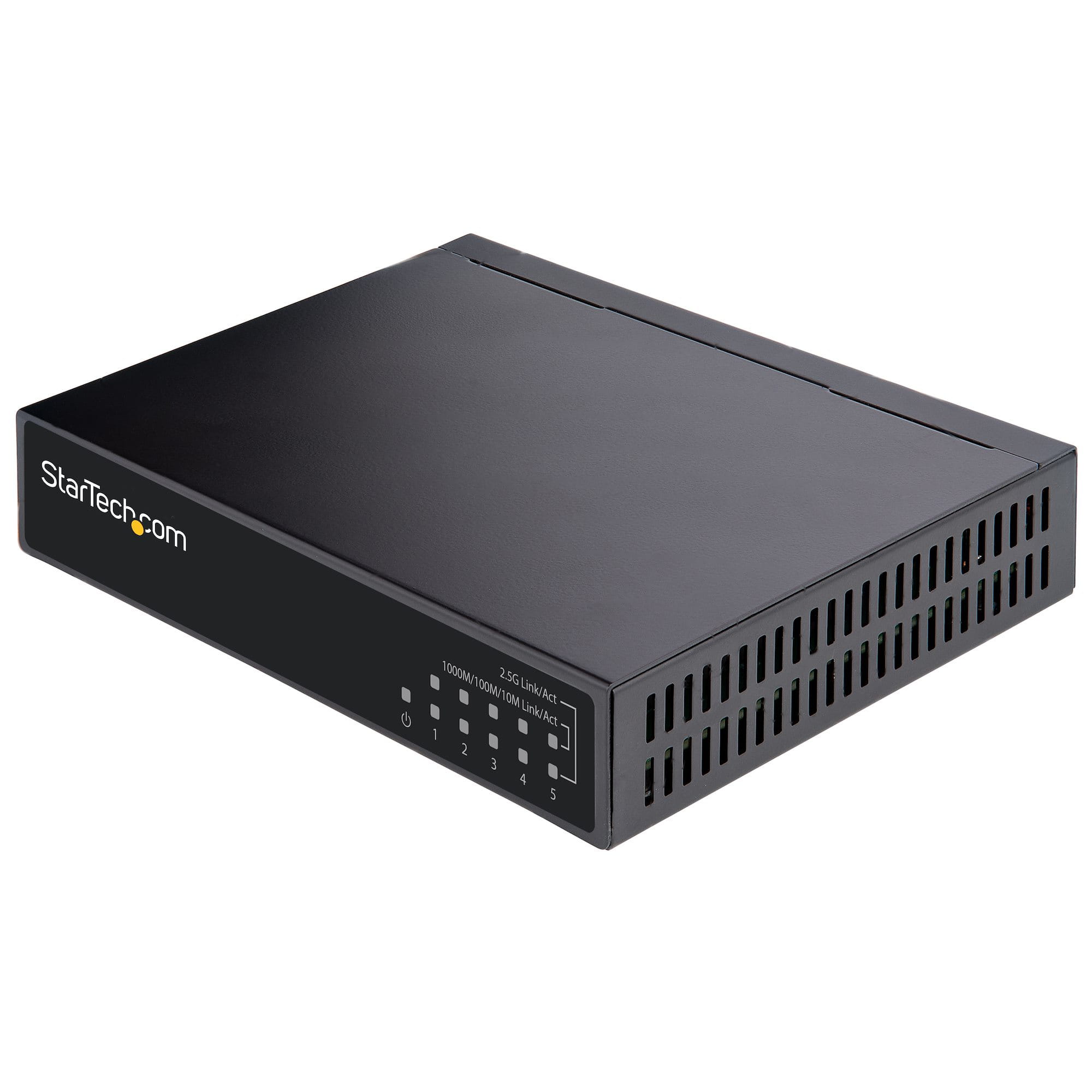 StarTech.com 5 Port Gigabit Switch - Unverwalteter 2.5Gbit/s Switch - Office-/Heimnetzwerk/Lan Switch/Verteiler für Tisch/Wandmontage - Rückwärtskompatibel mit 10/100/1000Mbit/s - Ganzmetall (DS52000)