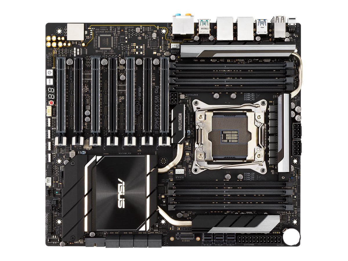 ASUS Pro WS X299 Sage II - Motherboard - SSI CEB - LGA2066 Socket - X299 Chipsatz - USB-C Gen2, USB 3.2 Gen 1, USB 3.2 Gen 2 - 2 x Gigabit LAN - HD Audio (8-Kanal)