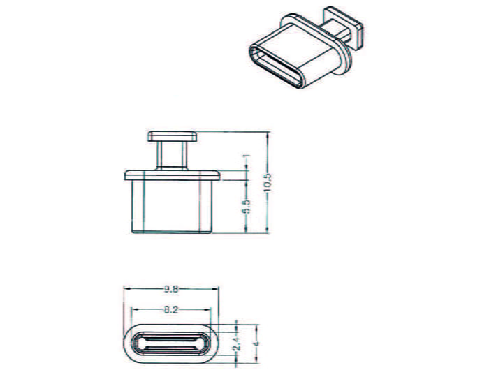Delock Dust Cover for USB Type-C Female - Schutzumschlag - Schwarz (Packung mit 10)