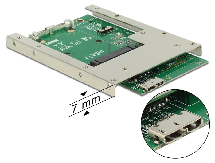 Delock Converter USB 3.0 > mSATA with 2.5" Frame