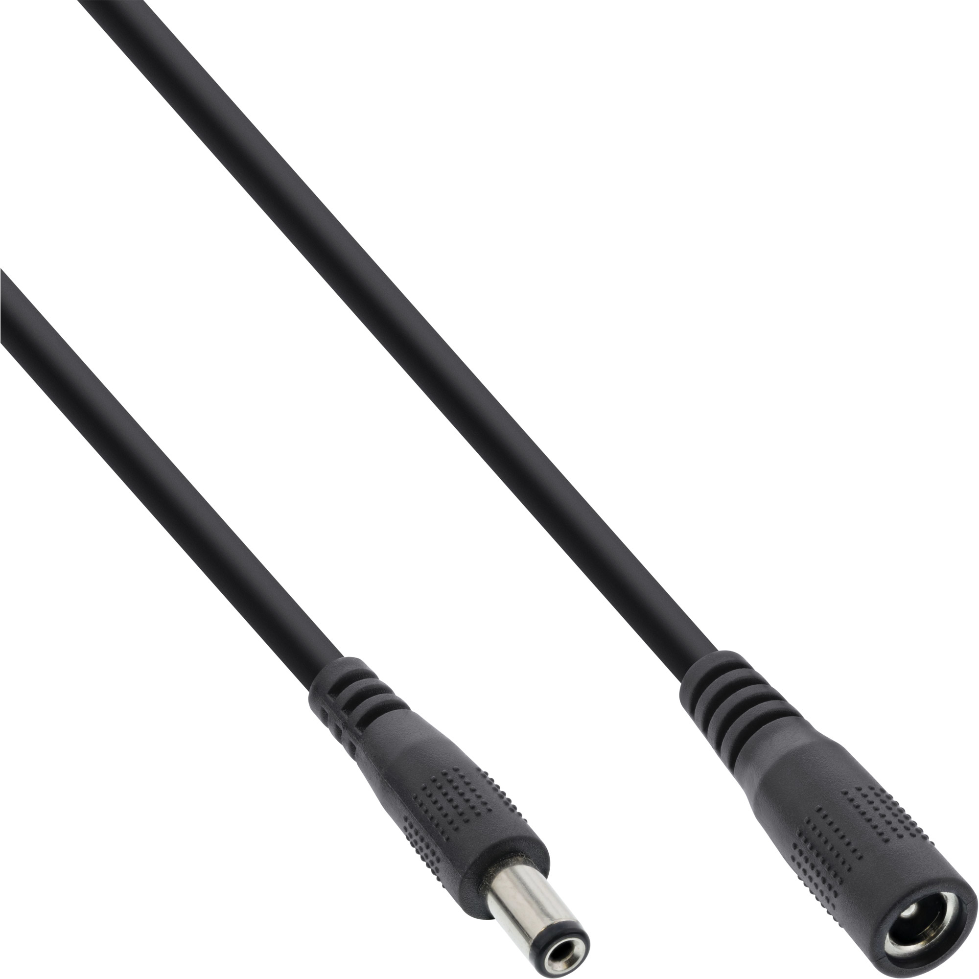 InLine DC Verlängerungskabel - DC Stecker/Buchse 5,5x2,1mm - AWG 18 - schwarz 0,5m