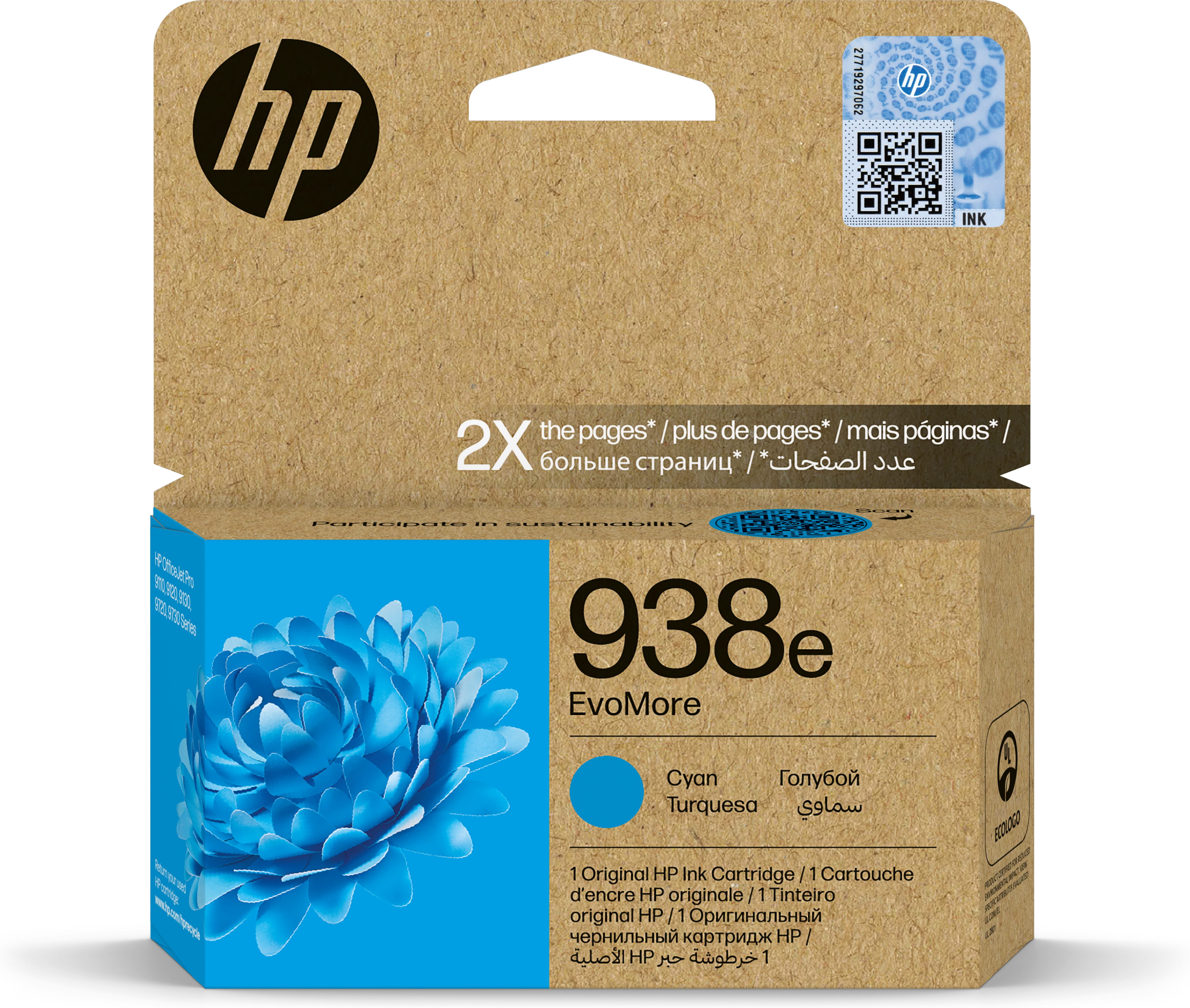 HP 938e EvoMore - Cyan - original - Tintenpatrone