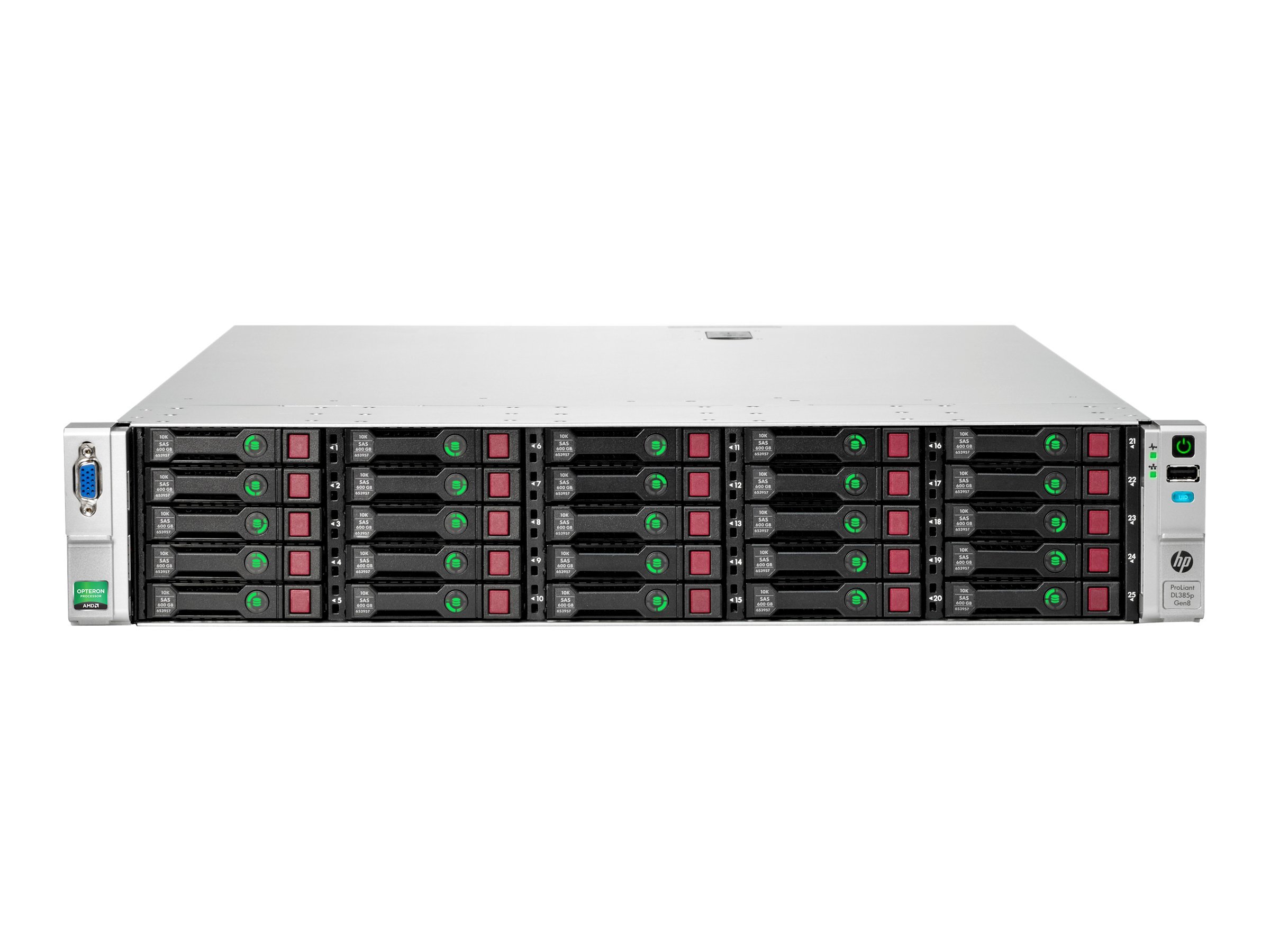HPE ProLiant DL385p Gen8 Maximized Consolidation - Server - Rack-Montage - 2U - zweiweg - 2 x Opteron 6376 / 2.3 GHz - RAM 32 GB - SAS - Hot-Swap 6.4 cm (2.5")