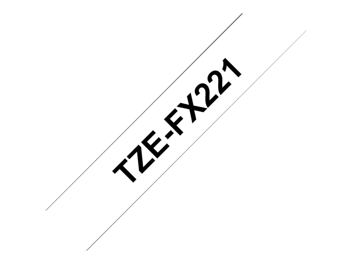 Brother TZe-FX221 - Klebstoff - Schwarz auf Weiß - Rolle (0,9 cm x 8 m)