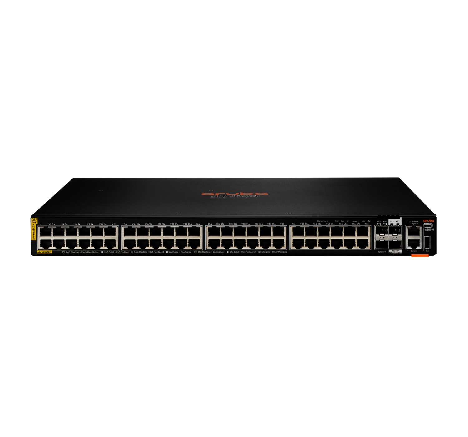 HPE Aruba 6200M 48G Class4 PoE 4SFP+ Switch - Switch - max. Stapelentfernung 10 km - L3 - managed - 48 x 10/100/1000 (PoE+)