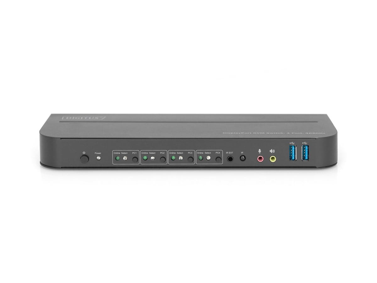 DIGITUS KVM-Switch, 4-Port, 4K60Hz, 4 x DP in, 1 x DP/HDMI out