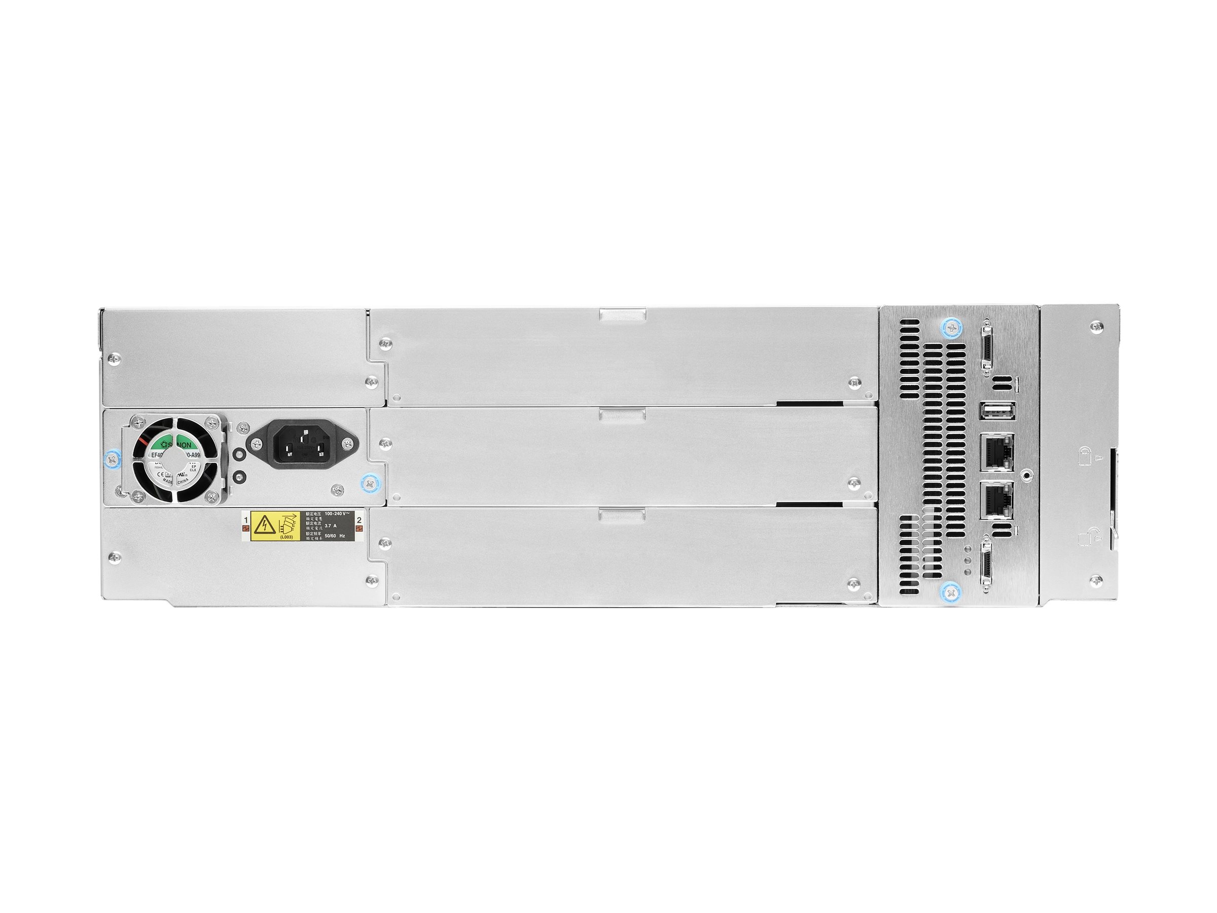 HPE StoreEver MSL3040 Scalable Library Base Module - Bandbibliothek - 720 TB / 1.8 PB - Steckplätze: 40 - keine Bandlaufwerke - Rack - einbaufähig - 3U - 3 halbhohe (HH)