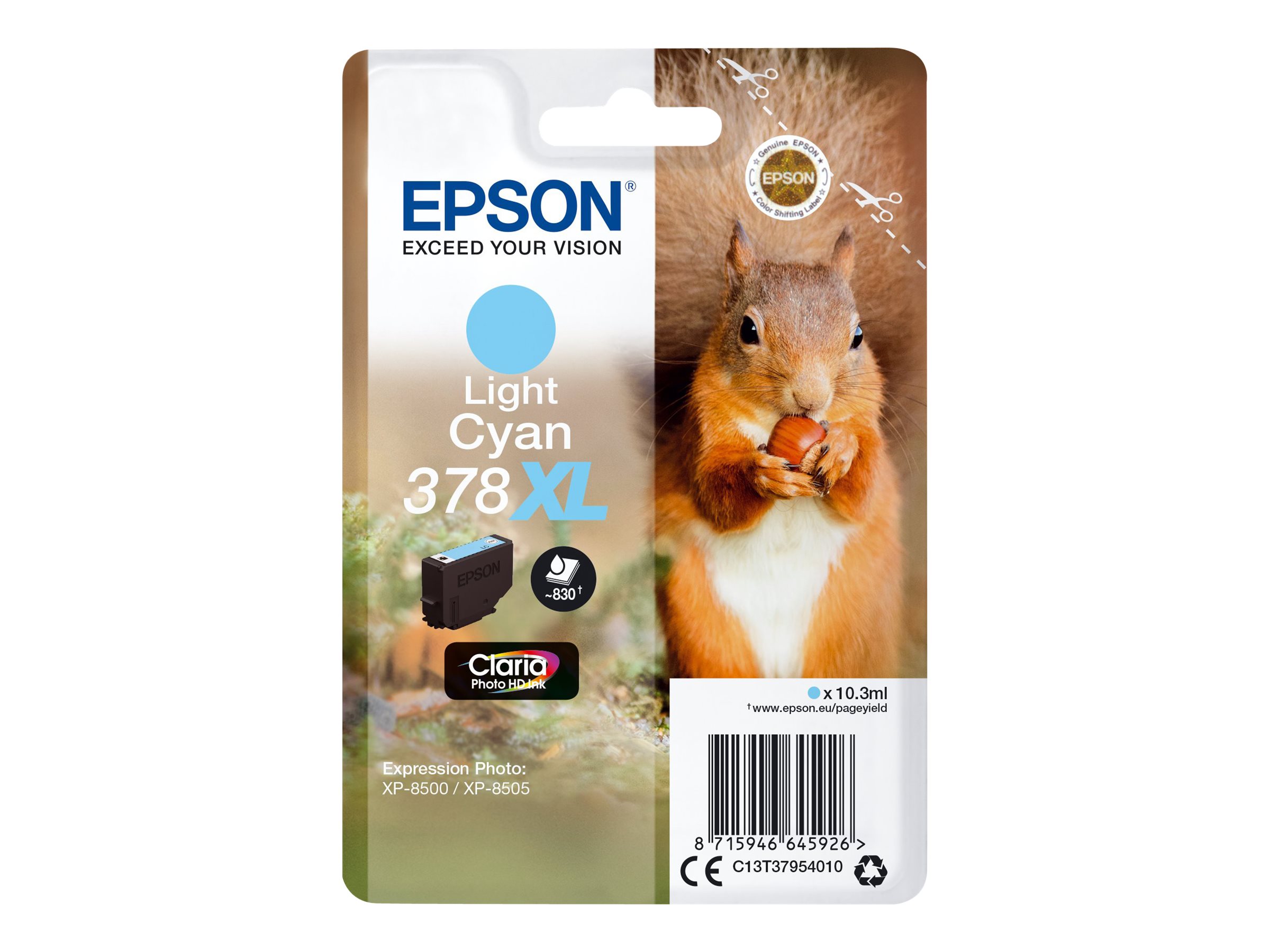 Epson 378XL - 10.3 ml - XL - hell Cyan - Original