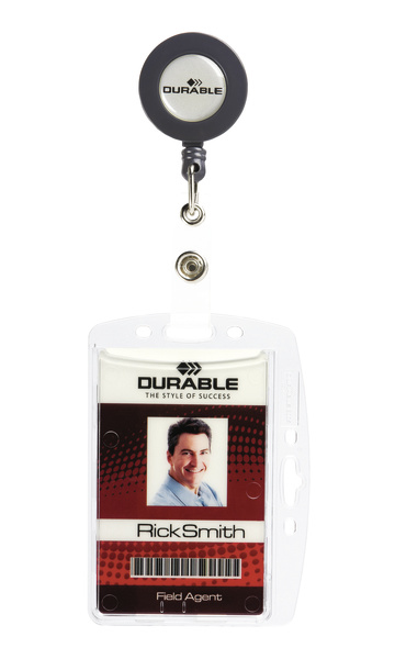 Durable Kartenhalter - für 54 x 85 mm - Clip - durchsichtig (Packung mit 10)