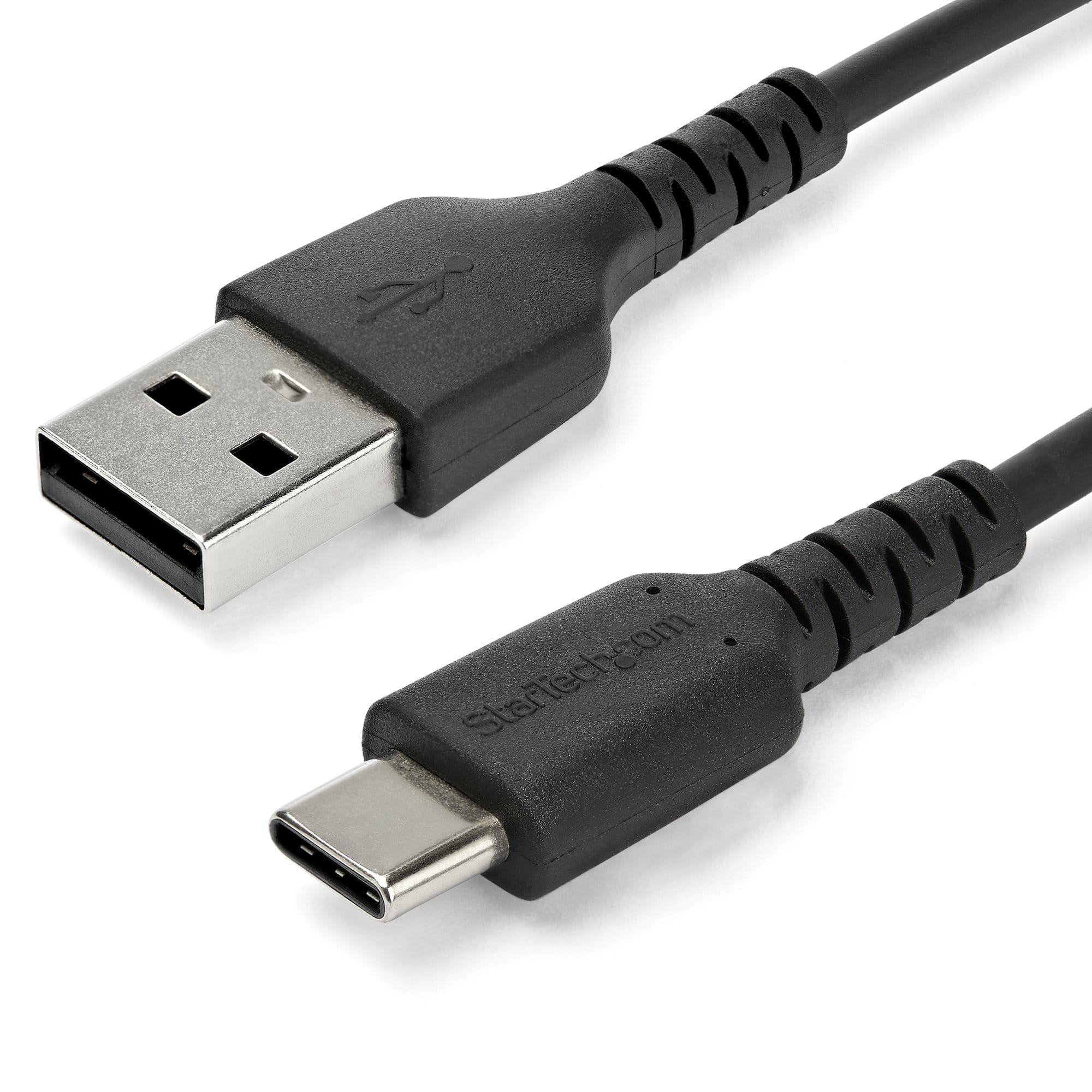 StarTech.com 1m USB-A auf USB-C Ladekabel - Dauerhaftes USB 2.0 auf USB Typ-C Datenübertragungs- und Schnellladekabel - Robuster TPE-Mantel Aramidfaser, M/M, 3A - Schwarz (RUSB2AC1MB)