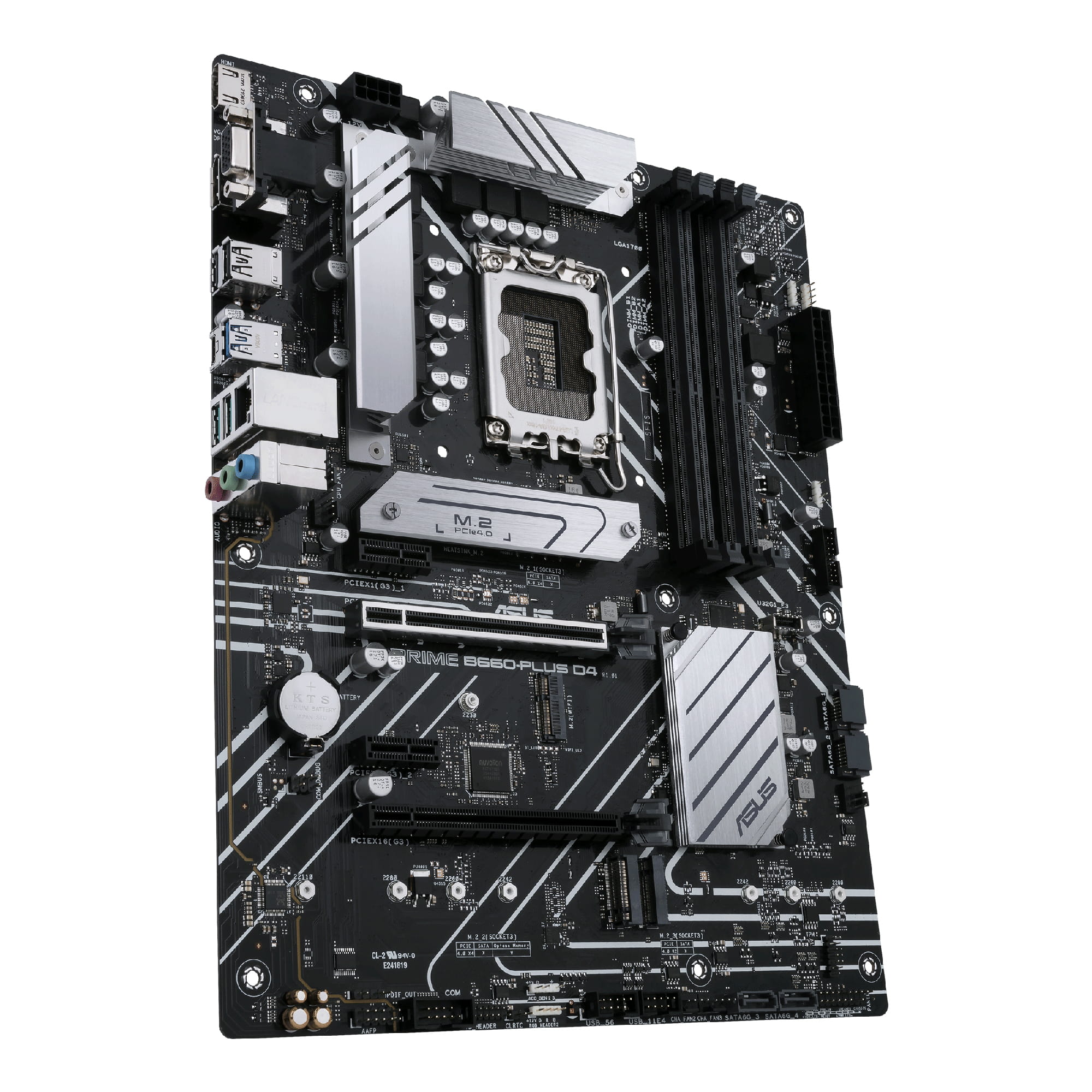 ASUS PRIME B660-PLUS D4 - Motherboard - ATX - LGA1700-Sockel - B660 Chipsatz - USB-C 3.2 Gen 2x2, USB 3.2 Gen 2, USB 3.2 Gen 1, USB-C 3.2 Gen 1 - 2.5 Gigabit LAN - Onboard-Grafik (CPU erforderlich)