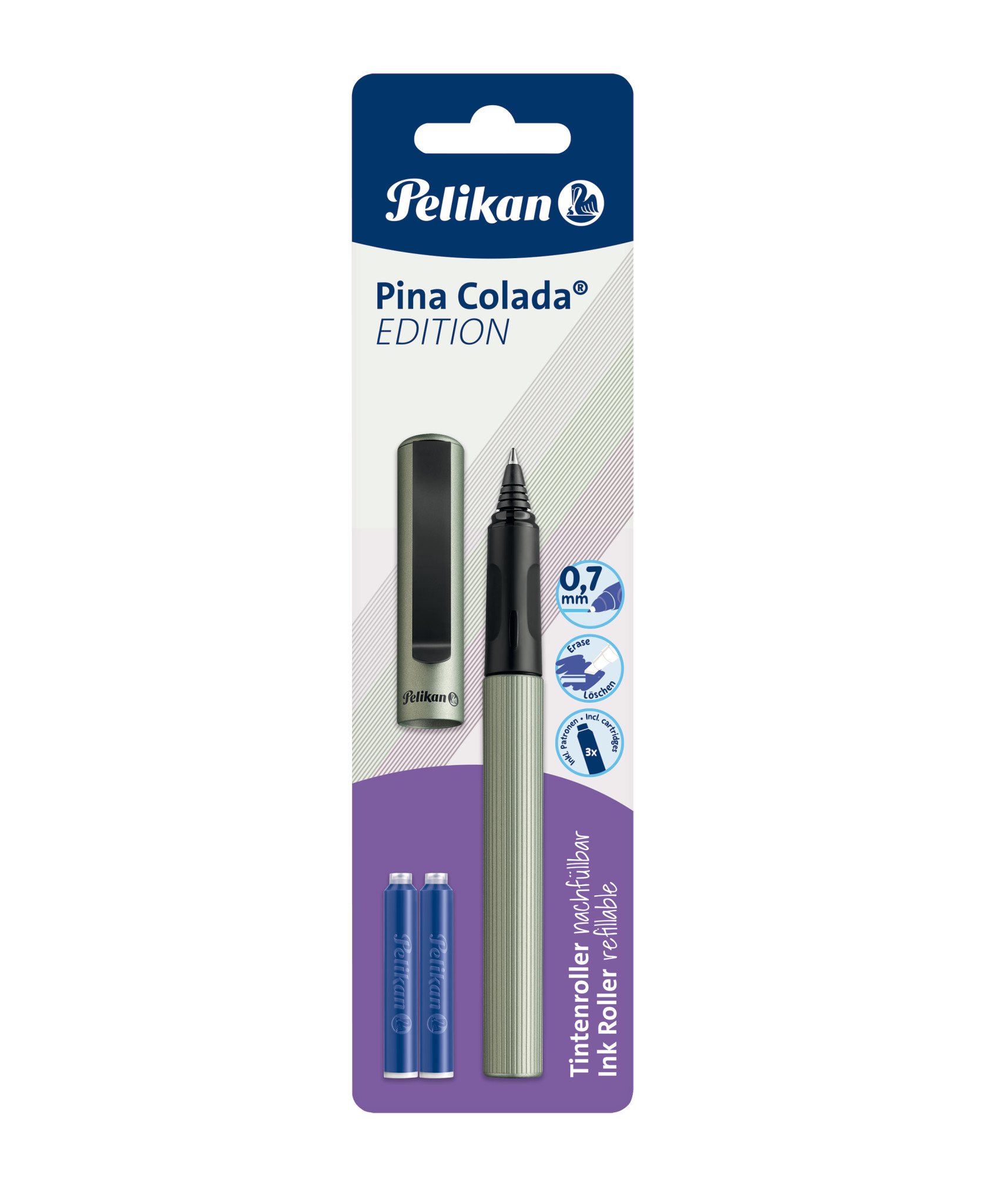 Pelikan Pina Colada Edition, Stick Pen, Gemischte Farben, Blau, 0,7 mm, Fein, Beidhändig