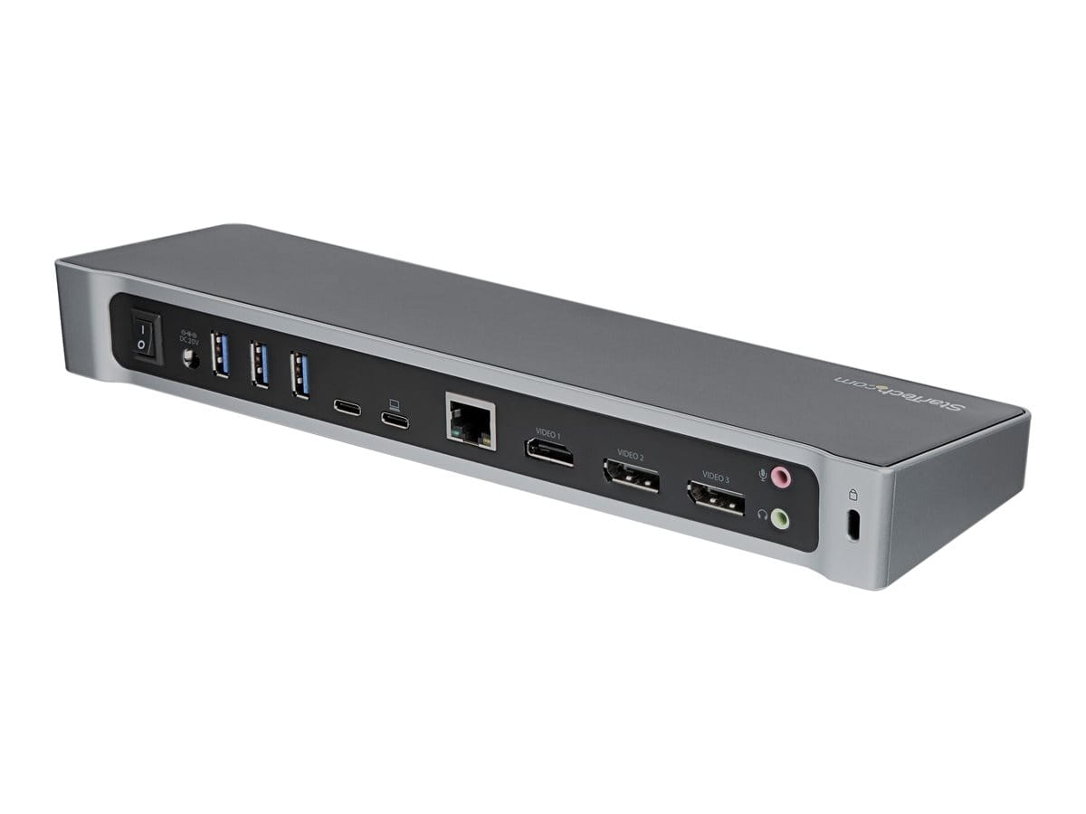StarTech.com USB-C Dockingstation - Drei 4K Monitor Docking station mit zwei DisplayPort & HDMI - 100W Power Delivery - USB-C, 4x USB-A Hub - USB 3.1 Gen 1 Typ-C Dock - Windows & Mac (DK30CH2DEPUE)