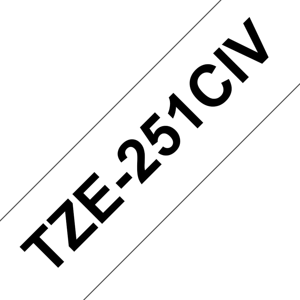 Brother TZe-251 - Standard-Klebstoff - Schwarz auf Weiß - Rolle (2,4 cm x 8 m)
