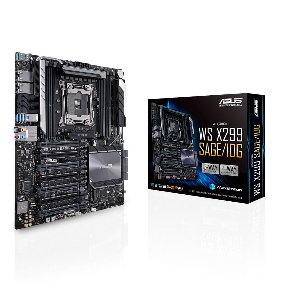 ASUS WS X299 SAGE/10G - Motherboard - SSI CEB - LGA2066 Socket - X299 Chipsatz - USB 3.1 Gen 1, USB-C Gen2, USB 3.1 Gen 2 - 2 x 10 Gigabit LAN - HD Audio (8-Kanal)