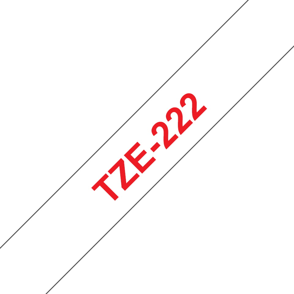 Brother TZe-222 - Rot auf Weiß - Rolle (0,9 cm x 8 m) 1 Kassette(n) laminiertes Band
