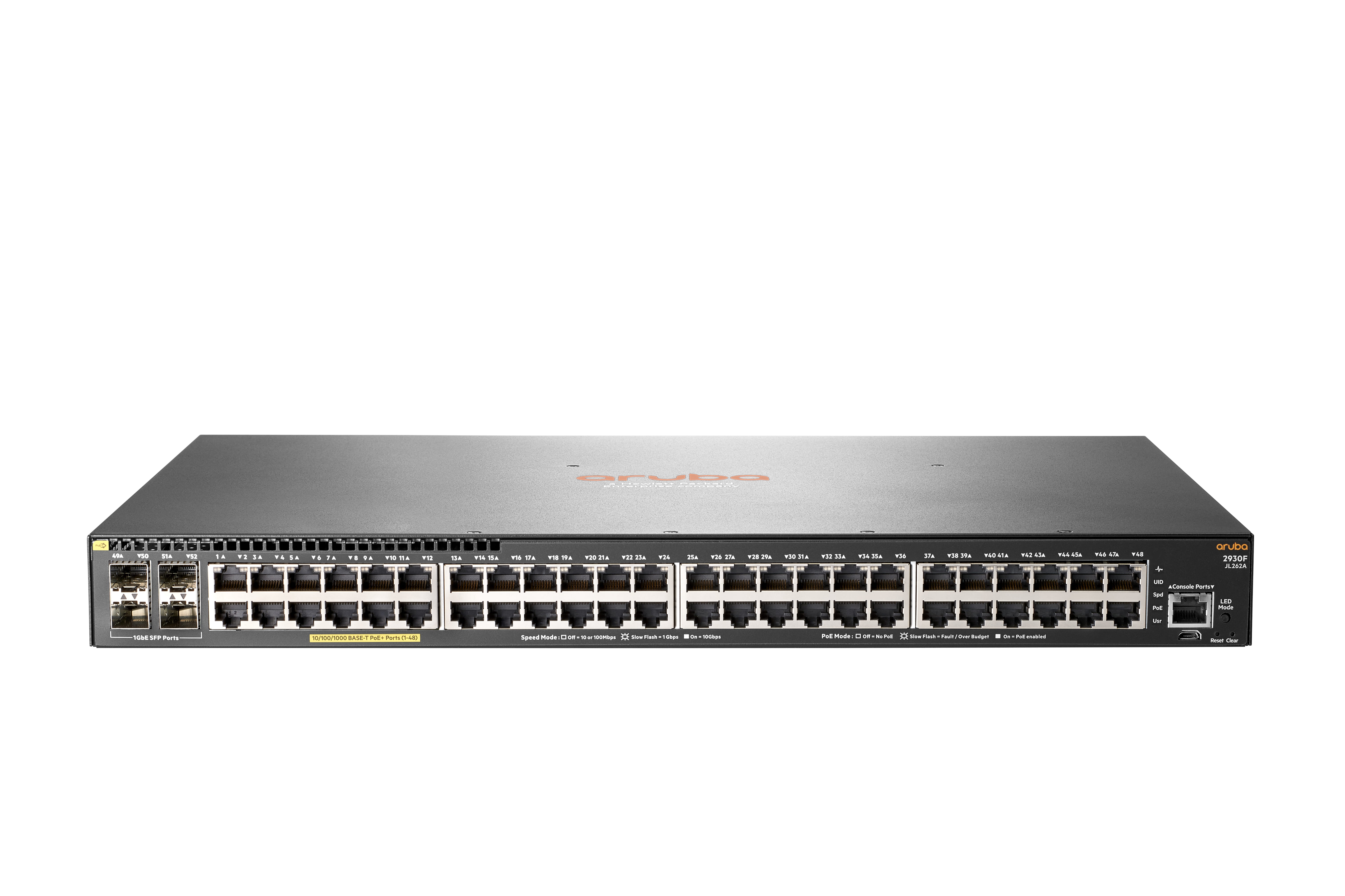 HPE Aruba 2930F 48G PoE+ 4SFP - Switch - L3 - managed - 48 x 10/100/1000 (PoE+)