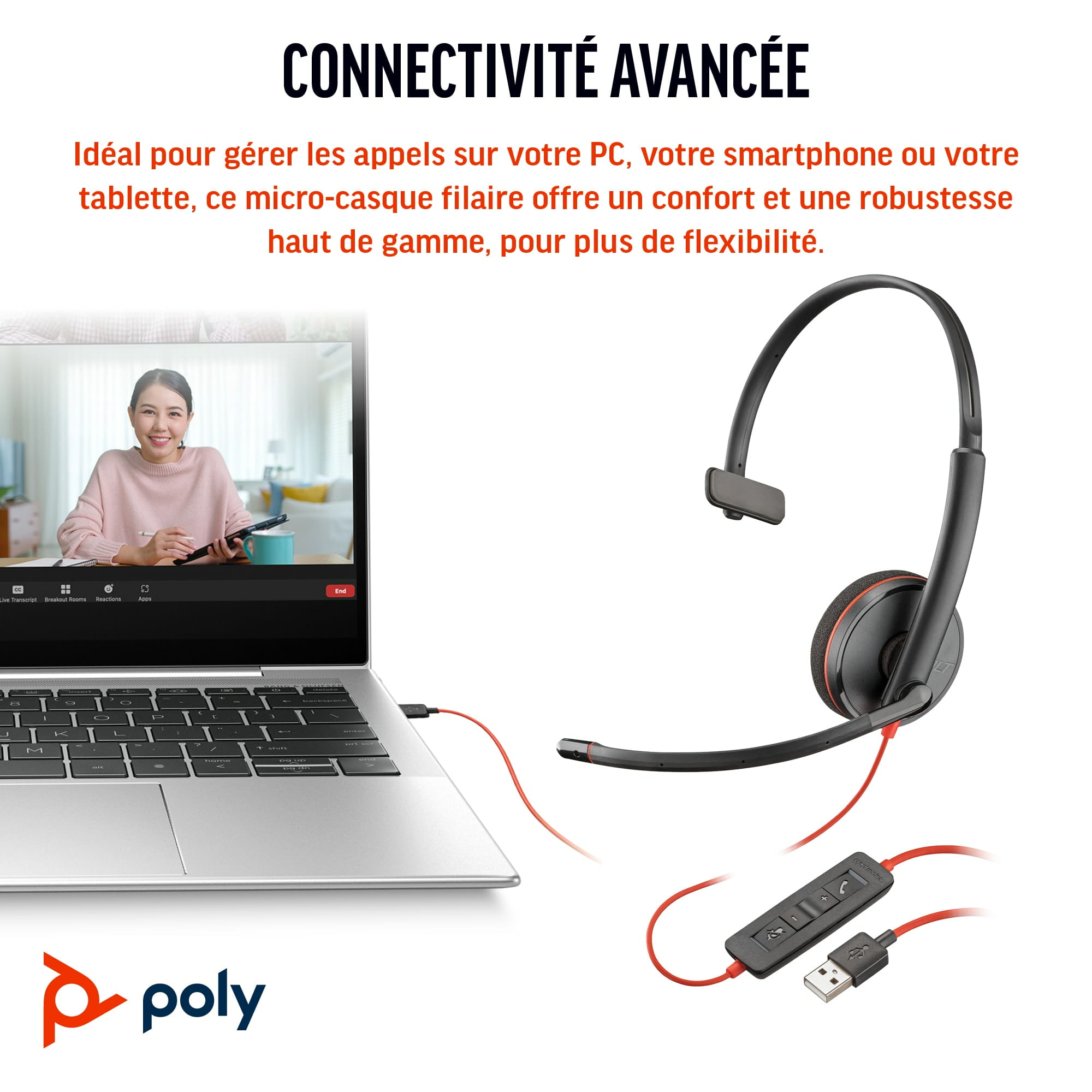 HP Poly Blackwire 3210 - Blackwire 3200 Series - Headset HP Poly Blackwire 3210 - Blackwire 3200 Series - Headset
