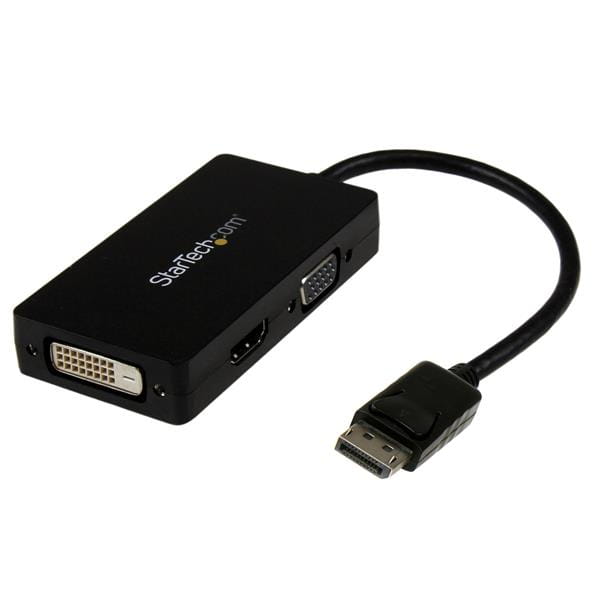 StarTech.com 3-in1 DisplayPort auf HDMI / DVI / VGA Adapter - DP zu VGA, DP zu HDMI, DP zu DVI Konverter - 1920x1200 / 1080p - Schwarz - Videoadapter - DisplayPort männlich zu HD-15 (VGA)